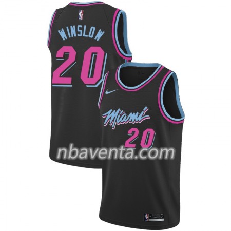 Camiseta Hombre Miami Heat Justise Winslow 20 2018-19 Nike City Edition Negro Swingman